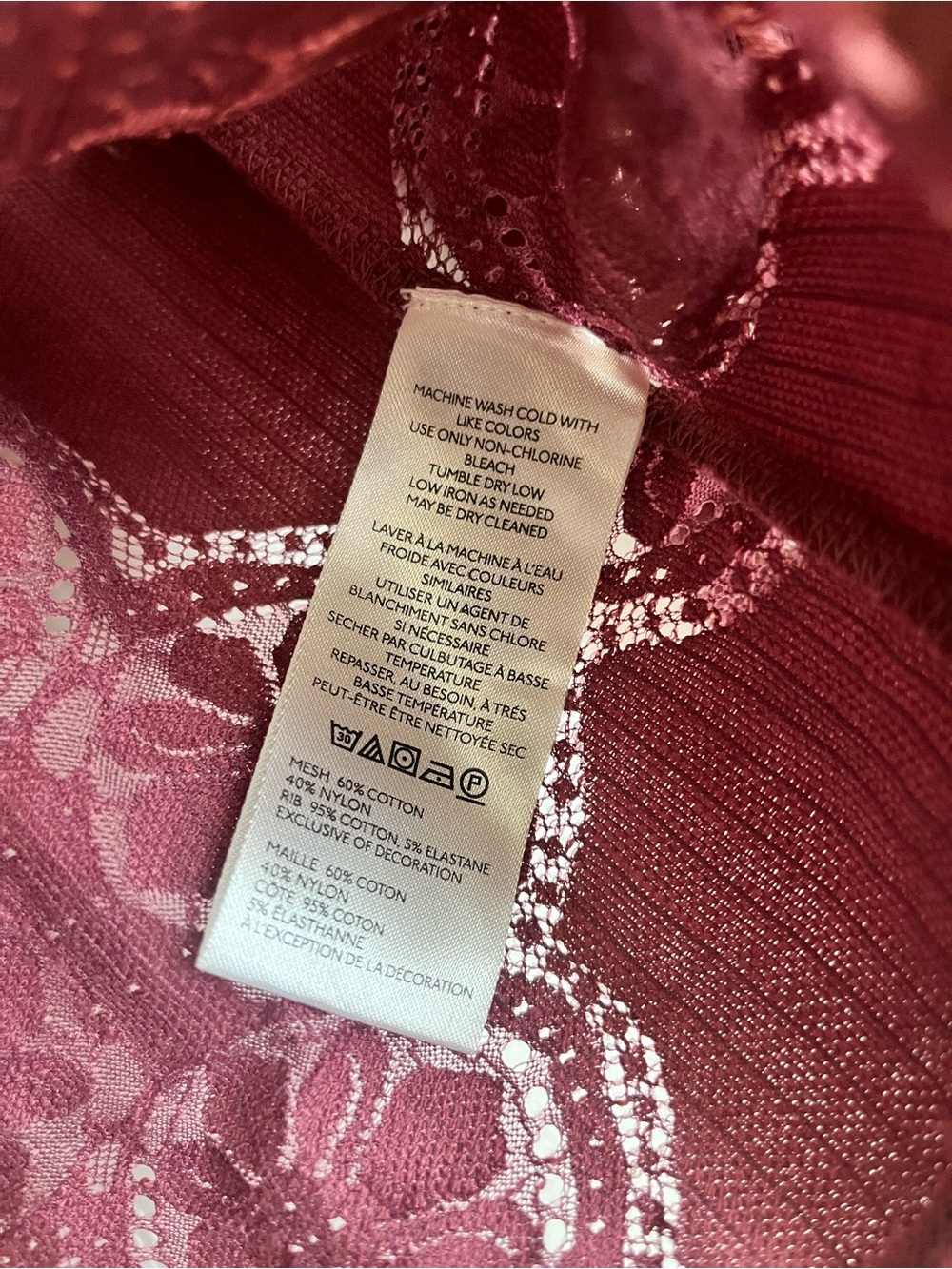 Free People Dusty Rose Lace-Trim Button Down Crop Top - Picture 7 of 8